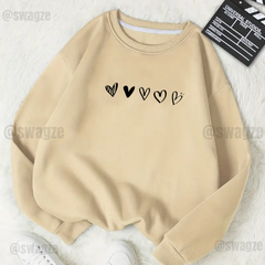 Fleece Sweatshirt ( Hearts ) (C01)