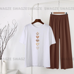 Casual Combo (heart) with brown flapper trouser