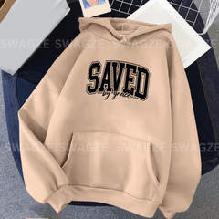 Fleece Hoodie ( saved by grace )