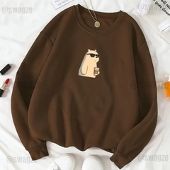 Fleece Sweatshirt ( coffee icepanda ) (BR010)