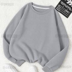 Fleece Basic Sweatshirt Light Grey