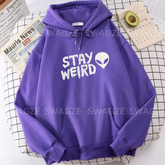 Fleece Hoodie ( stay weird )