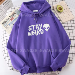 Fleece Hoodie ( stay weird )