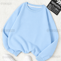 Fleece Basic Sweatshirt Skyblue