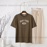 Casual Combo (newyork) with beige flapper trouser