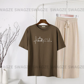 Casual Combo (coffebeat) with beige flapper trouser