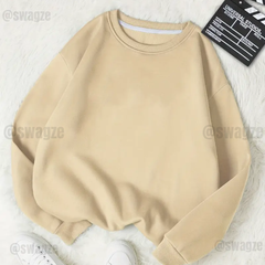 Fleece Basic Sweatshirt Cream