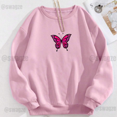 Fleece Sweatshirt ( pink butterfly )