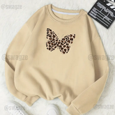 Fleece Sweatshirt ( cheetah butterfly )