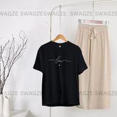 Casual Combo (love) with beige flapper trouser