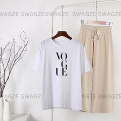 Casual Combo (vouge) with beige flapper trouser