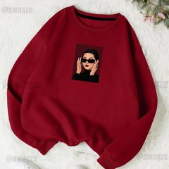Fleece Sweatshirt ( Glasses girl ) (M03)