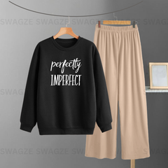 Winter Combo ( perfectly imperfect ) black with Beige Flapper Trouser