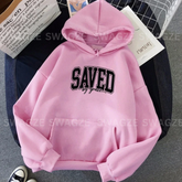 Fleece Hoodie ( saved by grace )