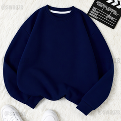 Fleece Basic Sweatshirt NavyBlue