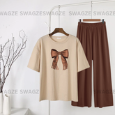 Casual Combo (ribbon) with brown flapper trouser