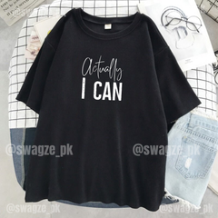 Actually i can Drop Tee (Black)