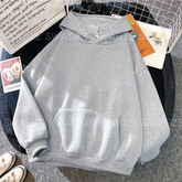 Fleece Basic Hoodie Light Grey