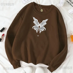 Fleece Sweatshirt ( white butterfly )