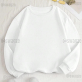 Fleece Basic Sweatshirt White