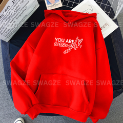 Fleece Hoodie ( you are enough ) (R06)