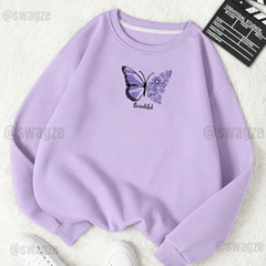Fleece Sweatshirt ( Butterfly beautiful ) (L03)