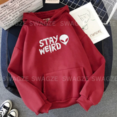 Fleece Hoodie ( stay weird )