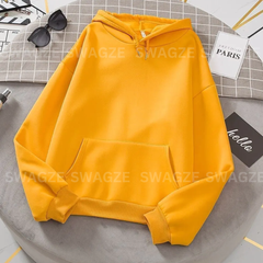 Fleece Basic Hoodie Yellow
