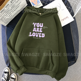 Fleece Hoodie ( you are loved ) (OL08)