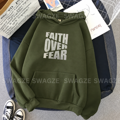 Fleece Hoodie ( faith over ) (OL07)