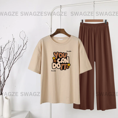Casual Combo (you can do it) with brown flapper trouser
