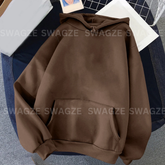 Fleece Basic Hoodie Brown