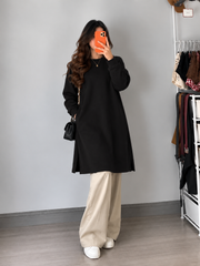Long Fleece Sweatshirt Black