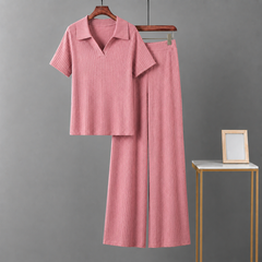 Blush Pink Ribbed Co-Ord Set