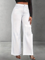 Wide leg Jeans (White)