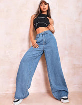 Wide leg Jeans (Mid Blue)