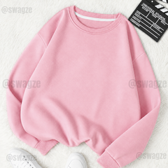 Fleece Basic Sweatshirt Baby pink
