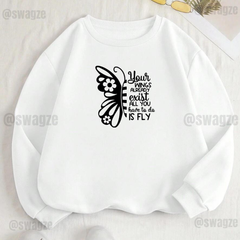 Fleece Sweatshirt ( butterfly wings )