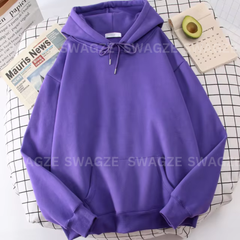 Fleece Basic Hoodie Purple
