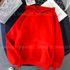 Fleece Basic Hoodie Red