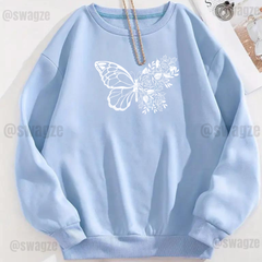 Fleece Sweatshirt ( white butterfly )