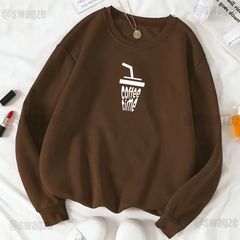 Fleece Sweatshirt ( Coffee time ) (BR07)