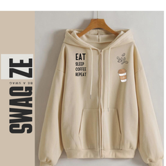 Zipper Hoodie Eat sleep (C05)