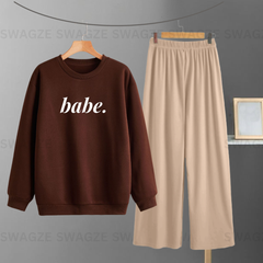 Winter Combo ( babe ) with  Beige Flapper Trouser