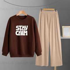 Winter Combo ( stay calm ) with Beige Flapper Trouser