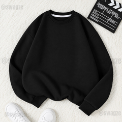 Fleece Basic Sweatshirt Black