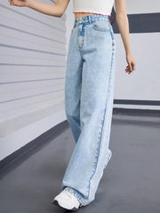 Wide leg Jeans (ICE BLUE)