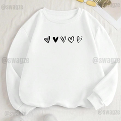Fleece Sweatshirt ( Hearts ) (W03)
