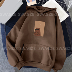 Fleece Hoodie ( glasses bear ) (B01)