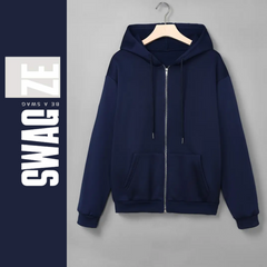 Navy Blue Basic Zipper